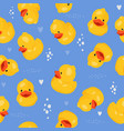 yellow rubber duck seamless pattern fun kids vector image