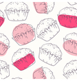 decorative food seamless pattern with muffins vector image vector image