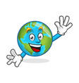 greeting earth mascot character vector image