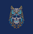 owl skull vector image vector image