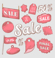 sale discount hand drawn labels set vector image