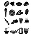 fast food icons set vector image vector image