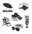 hand drawn summer emblems set vector image