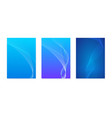 set of cover with blended lines on blue background vector image vector image