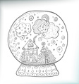 snowglobe with decorated xmas town vector image