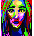 beautiful woman colorful painting abstract vector image