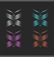 butterflies logo monogram set fashion linear art vector image vector image