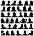 people head black silhouette vector image