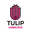 tulip book logo template suitable for learning vector image vector image