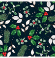 watercolor hand drawn christmas leaves vector image vector image
