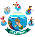 banner design with water activities vector image