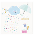 baby shower invitation card watercolor cartoons vector image