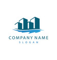buildings and lake logo vector image vector image