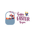 festive greeting card template with happy easter vector image vector image