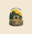 vintage lumber woodworking logo vector image