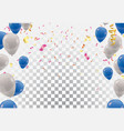 blue balloons and white balloons celebration vector image