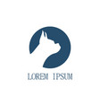 boxer dog face logo vector image vector image