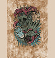 grunge watercolor of creepy skull vector image