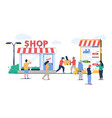 offline to online commerce flat vector image