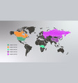 collection 3d map pointers with world map vector image vector image