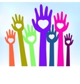 loving hands template card vector image