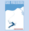 minimalist winter poster ski freeride vector image