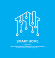 smart home icon and emblem digital technologies vector image