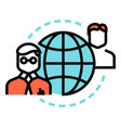 global communication icon people connecting vector image vector image