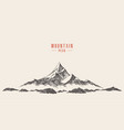 mountain peak pine forest hand drawn vector image