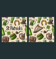 saint patrick day hat pot coins pipe beer vector image vector image