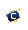 swoosh logo letter c vector image