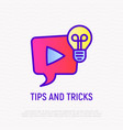 tips and tricks thin line icon video vector image