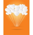 valentines day of white paper heart on a orange vector image vector image