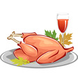 baked turkey vector image