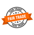 fair trade label orange band sign vector image