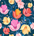 pattern of flowers tulips vector image vector image