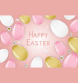 easter poster template with 3d realistic eggs vector image vector image
