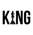 king chess typography logo template vector image