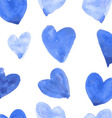 seamless pattern with watercolor hearts vector image
