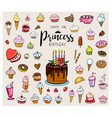 sweets for princess birthday vector image vector image