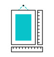 hanging picture on the wall measuring icon vector image vector image