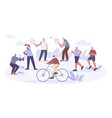 outdoor seniors sport training cycling vector image vector image