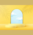 product display podium decorated with realistic vector image