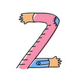 crazy hands alphabet hand drawn letter z vector image