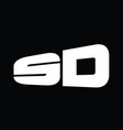 sd logo monogram big alphabet design template vector image vector image