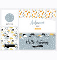 set artistic creative autumn cards design vector image vector image