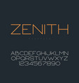 thin line uppercase font vector image