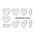 wireframe heart geometric figures isolated vector image vector image