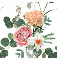 floral seamless pattern with clove roses narciss vector image vector image