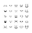 hand drawn funny smiley faces kawaii style vector image